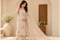 Zeravelle Champagne Blossom Embroidered 3-Piece Nice Silk Churidar Set
